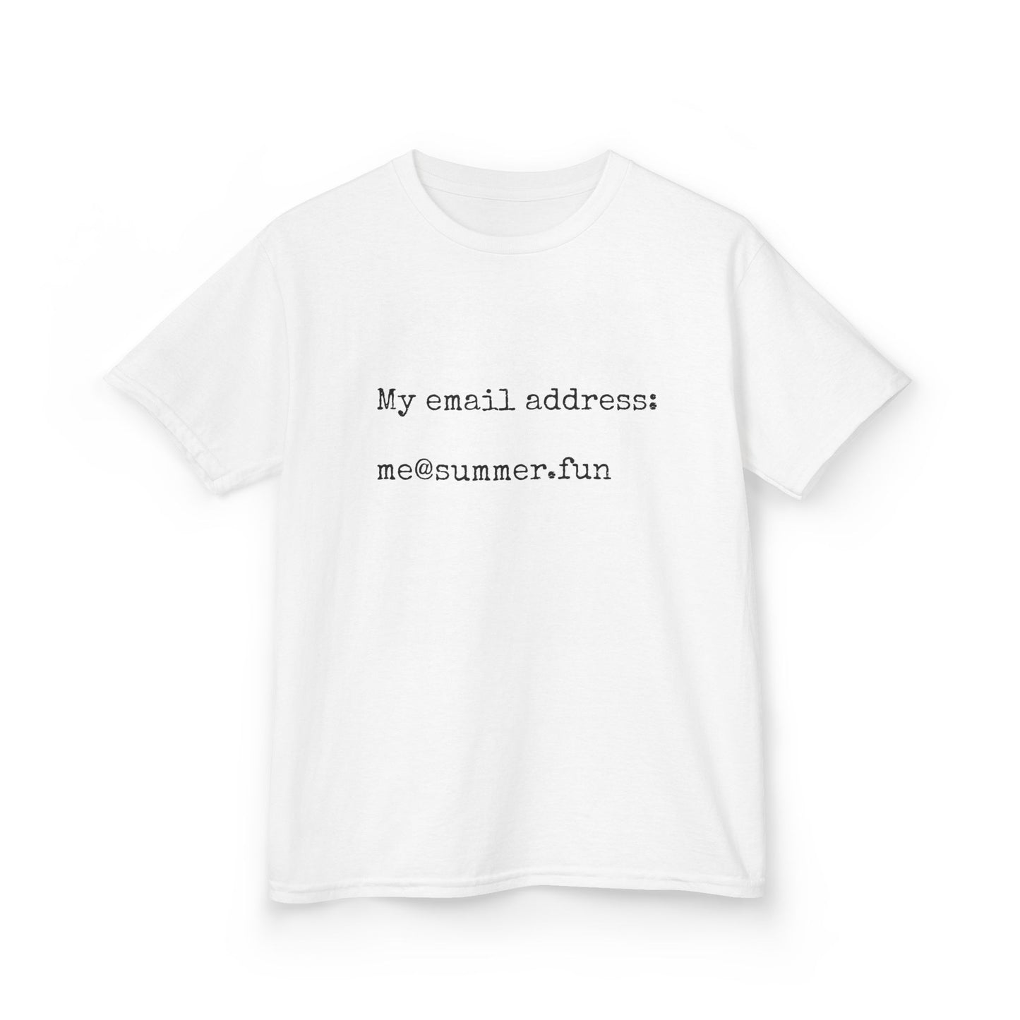 Kids Heavy Cotton Tee - "My email address: me@summer.fun" - Fun Casual Wear for Summer Adventures