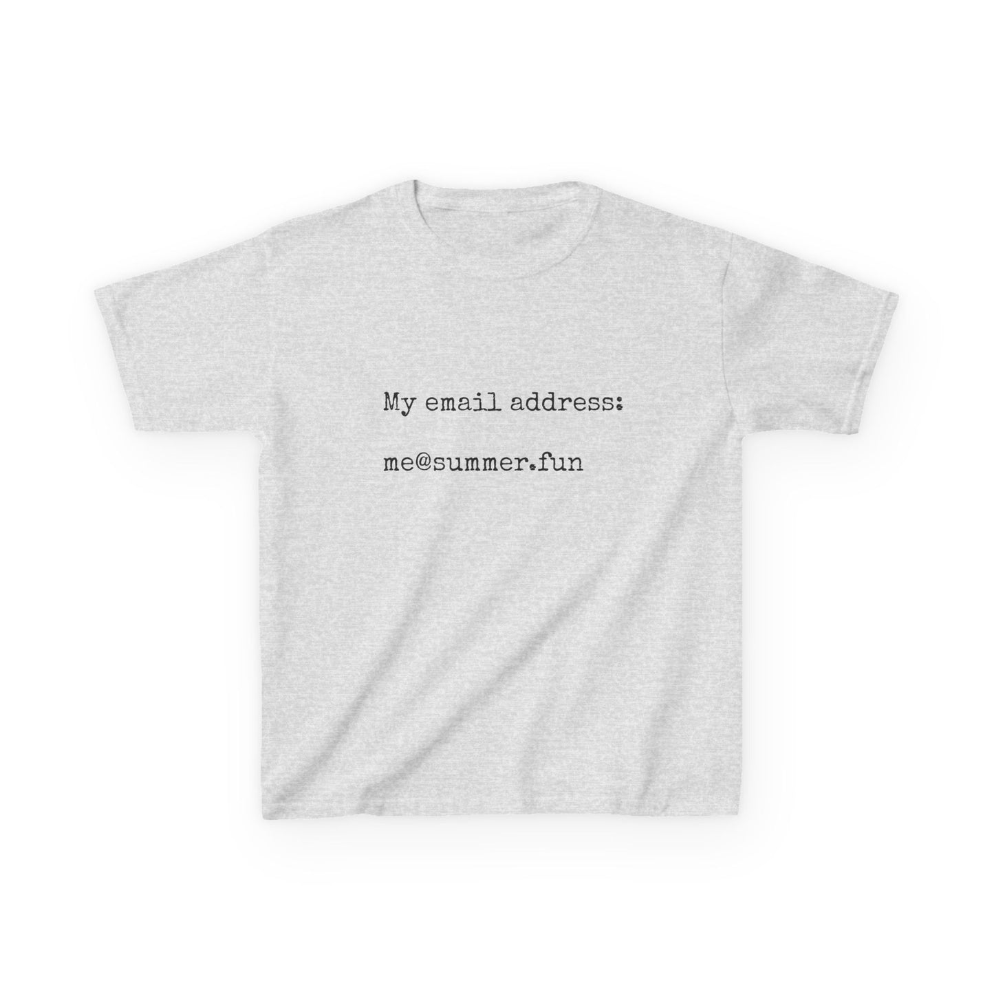 Kids Heavy Cotton Tee - "My email address: me@summer.fun" - Fun Casual Wear for Summer Adventures