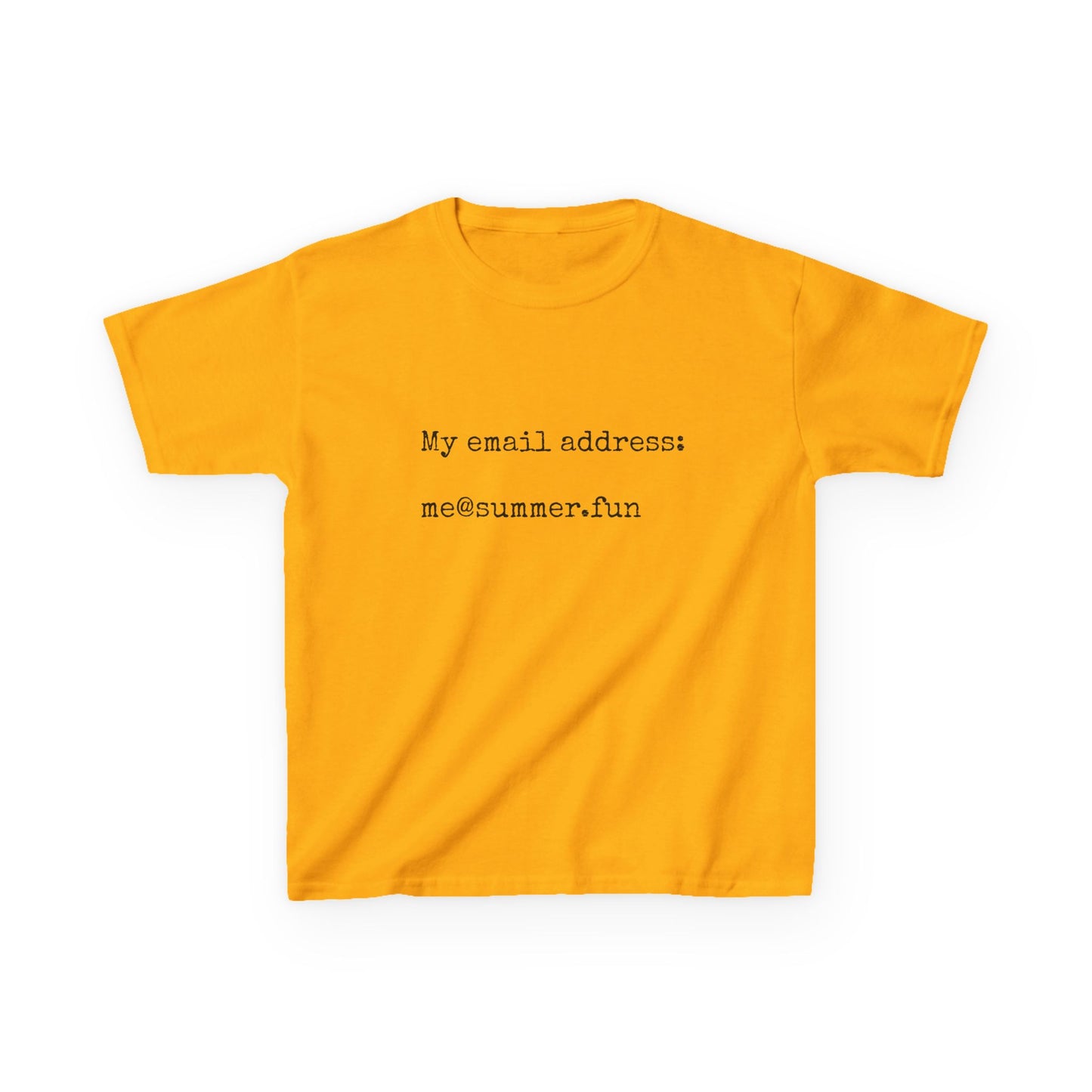 Kids Heavy Cotton Tee - "My email address: me@summer.fun" - Fun Casual Wear for Summer Adventures