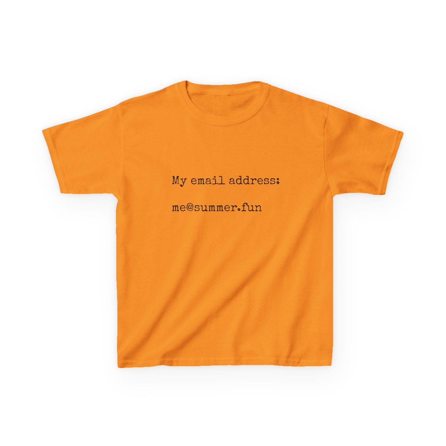 Kids Heavy Cotton Tee - "My email address: me@summer.fun" - Fun Casual Wear for Summer Adventures