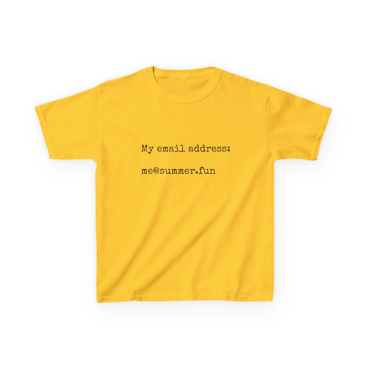 Kids Heavy Cotton Tee - "My email address: me@summer.fun" - Fun Casual Wear for Summer Adventures