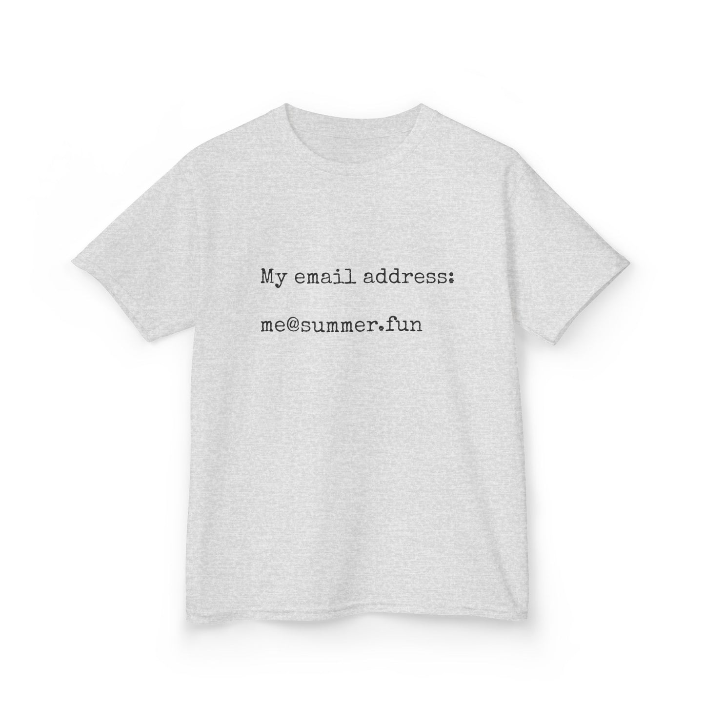 Kids Heavy Cotton Tee - "My email address: me@summer.fun" - Fun Casual Wear for Summer Adventures