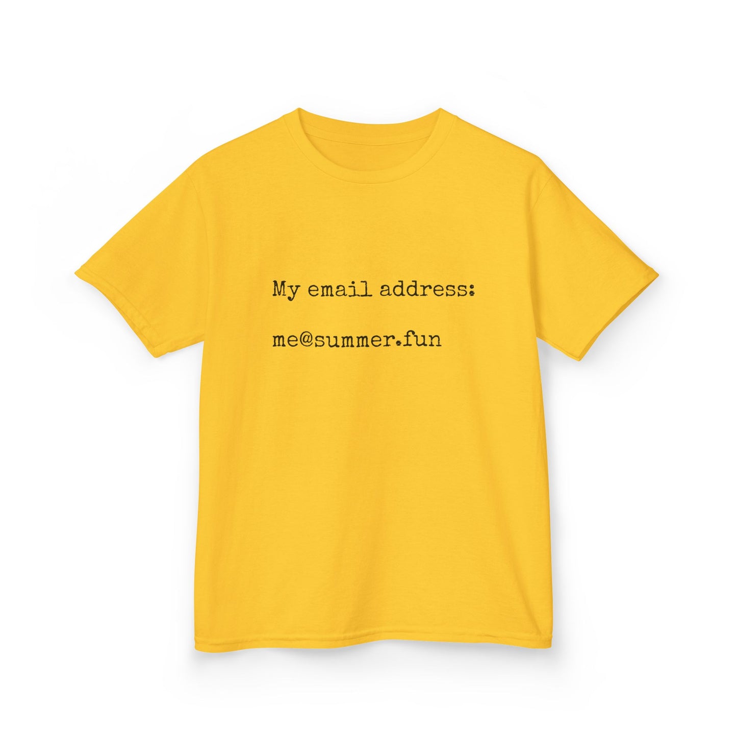 Kids Heavy Cotton Tee - "My email address: me@summer.fun" - Fun Casual Wear for Summer Adventures