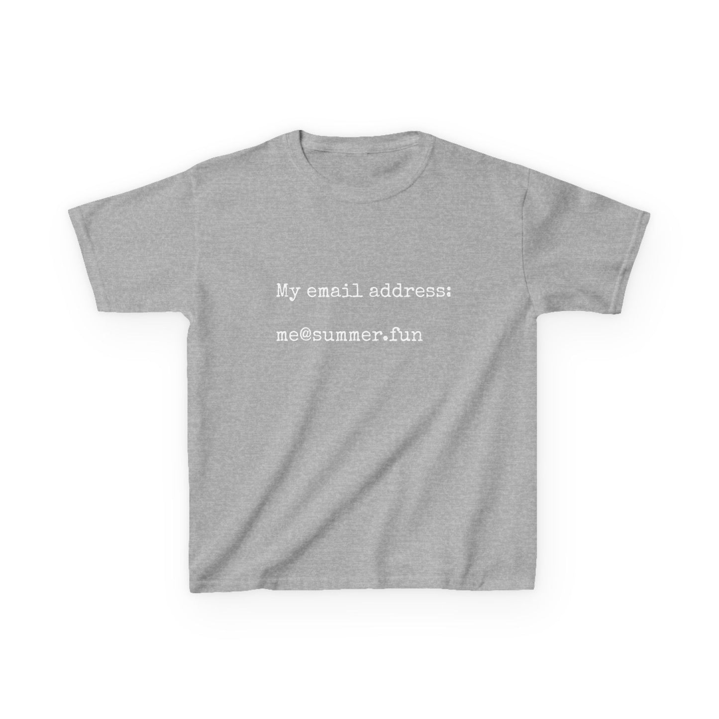 Kids Heavy Cotton Tee - "My email address: me@summer.fun" - Fun Casual Wear for Summer Adventures