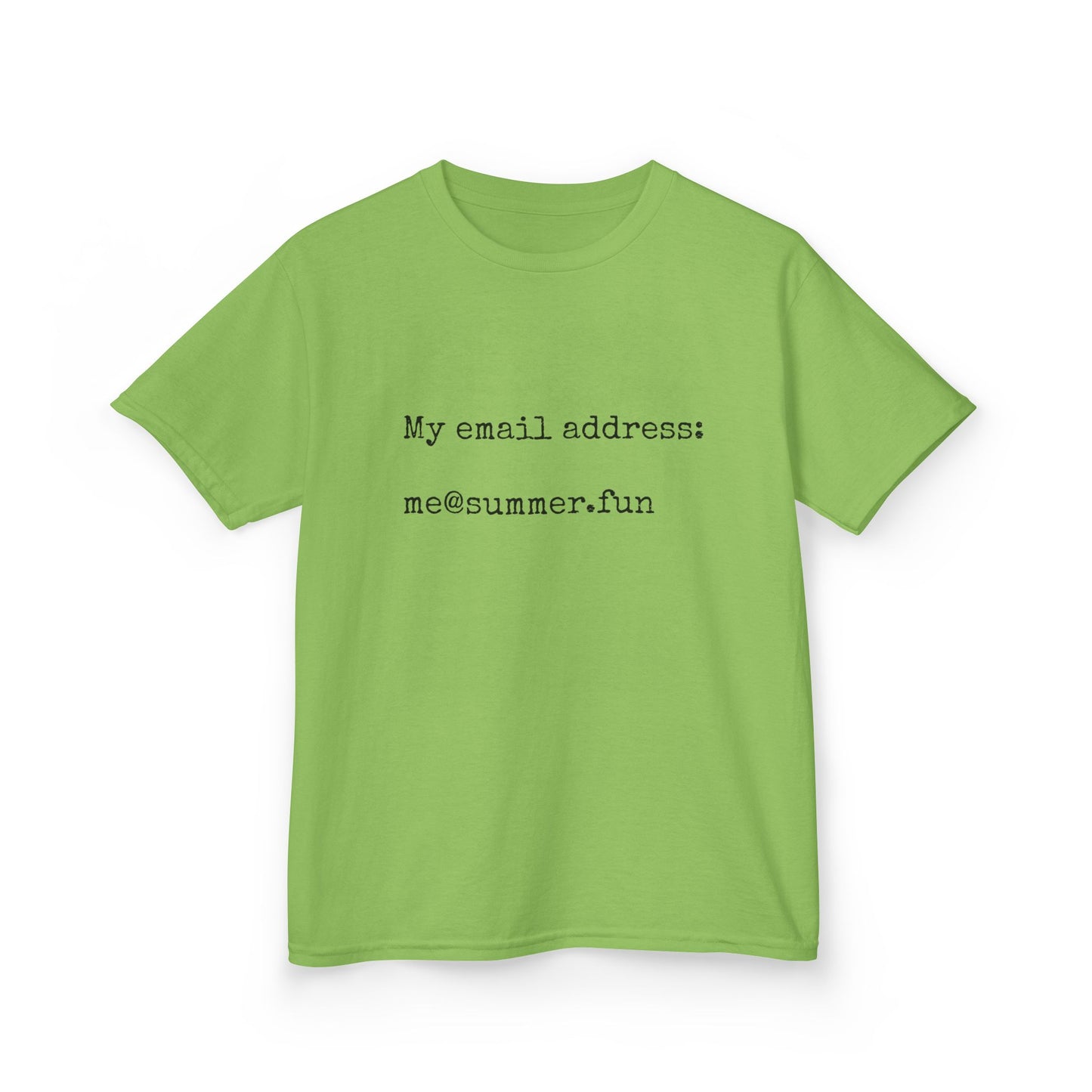 Kids Heavy Cotton Tee - "My email address: me@summer.fun" - Fun Casual Wear for Summer Adventures