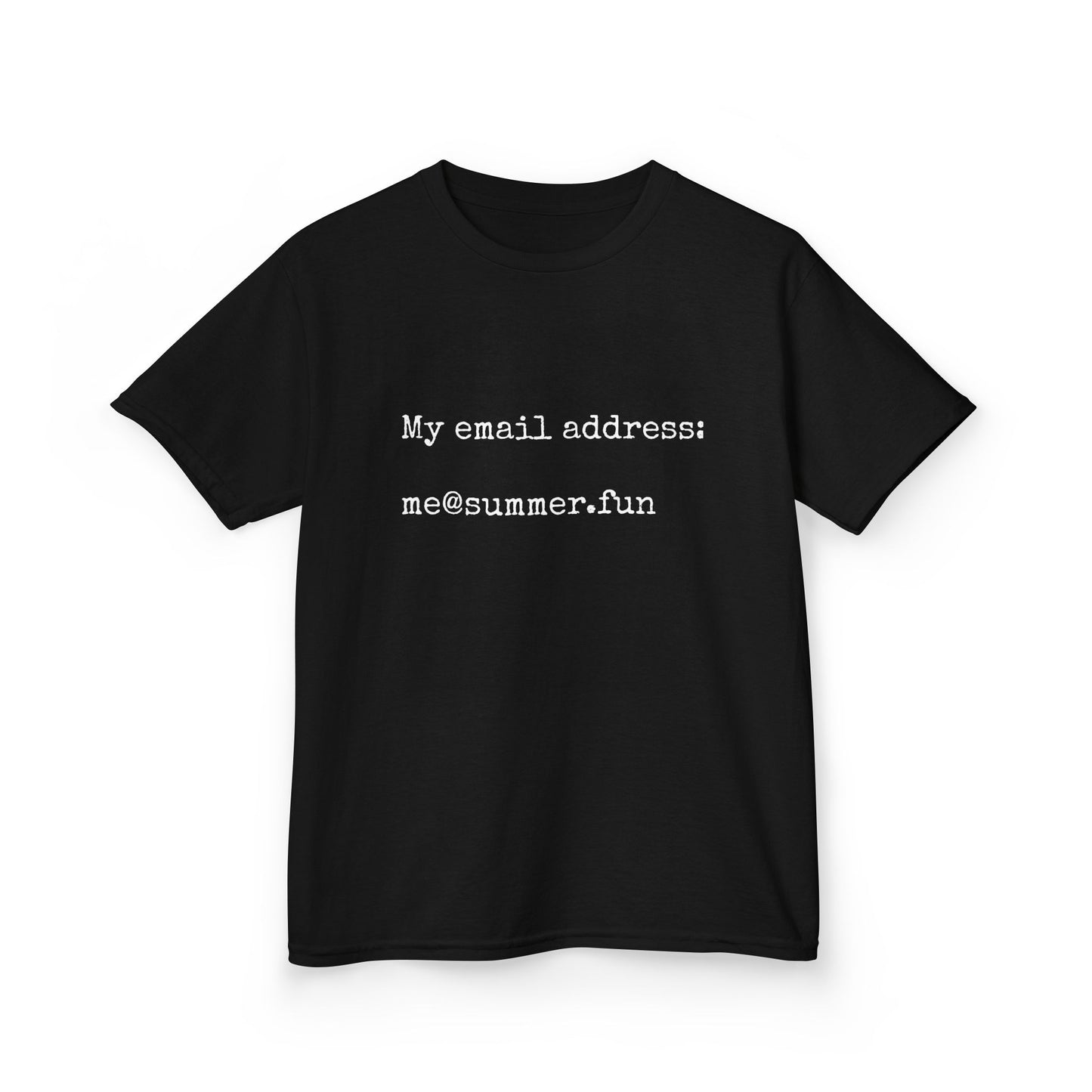 Kids Heavy Cotton Tee - "My email address: me@summer.fun" - Fun Casual Wear for Summer Adventures