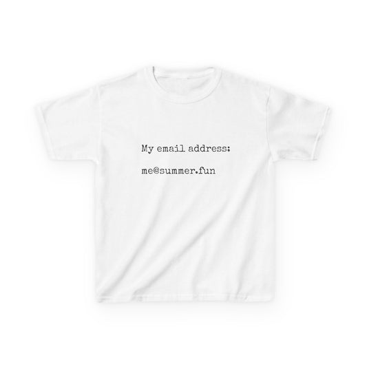 Kids Heavy Cotton Tee - "My email address: me@summer.fun" - Fun Casual Wear for Summer Adventures