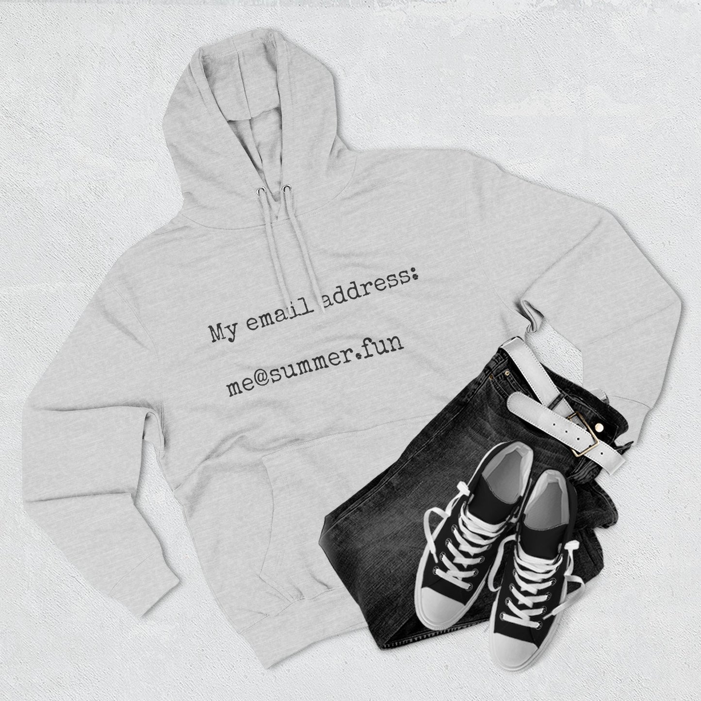 Three-Panel Fleece Hoodie - Email Fun Hoodie