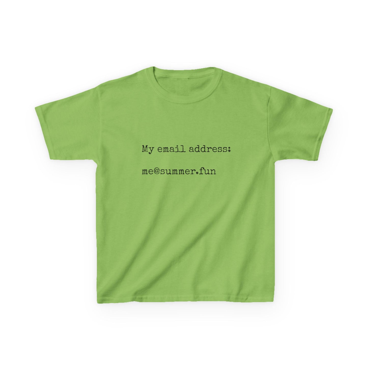 Kids Heavy Cotton Tee - "My email address: me@summer.fun" - Fun Casual Wear for Summer Adventures